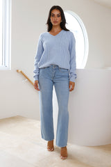 Hot Coco Long Sleeve Knit Blue