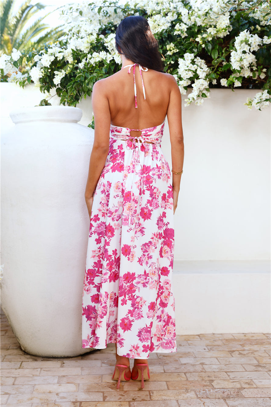 Lily Lane Halter Maxi Dress Pink