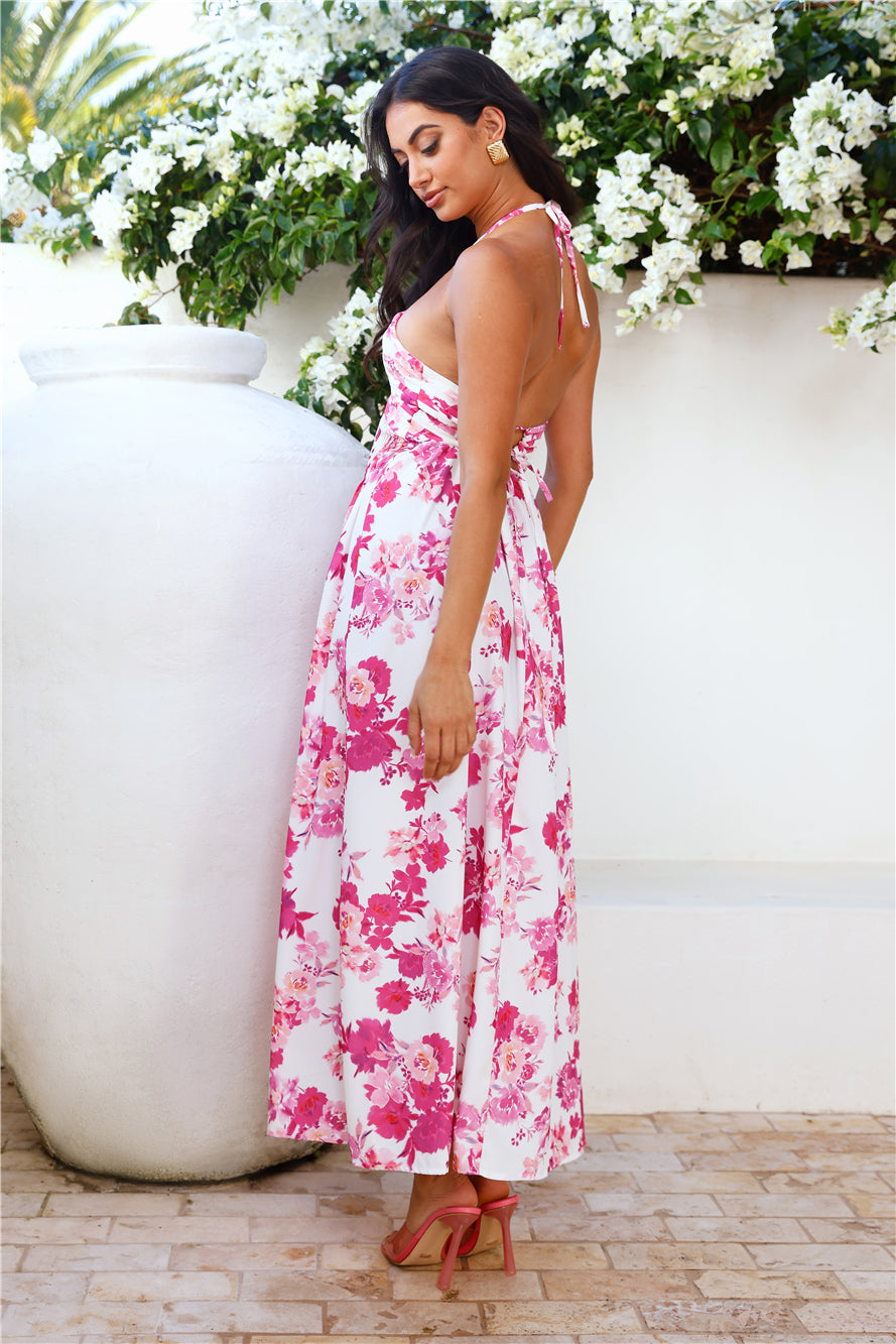 Lily Lane Halter Maxi Dress Pink
