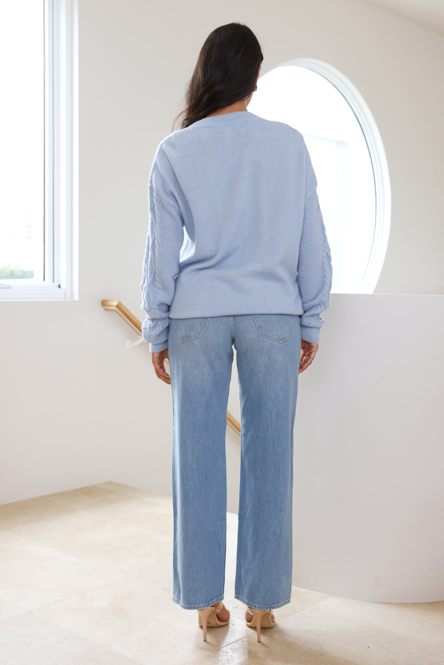 Hot Coco Long Sleeve Knit Blue