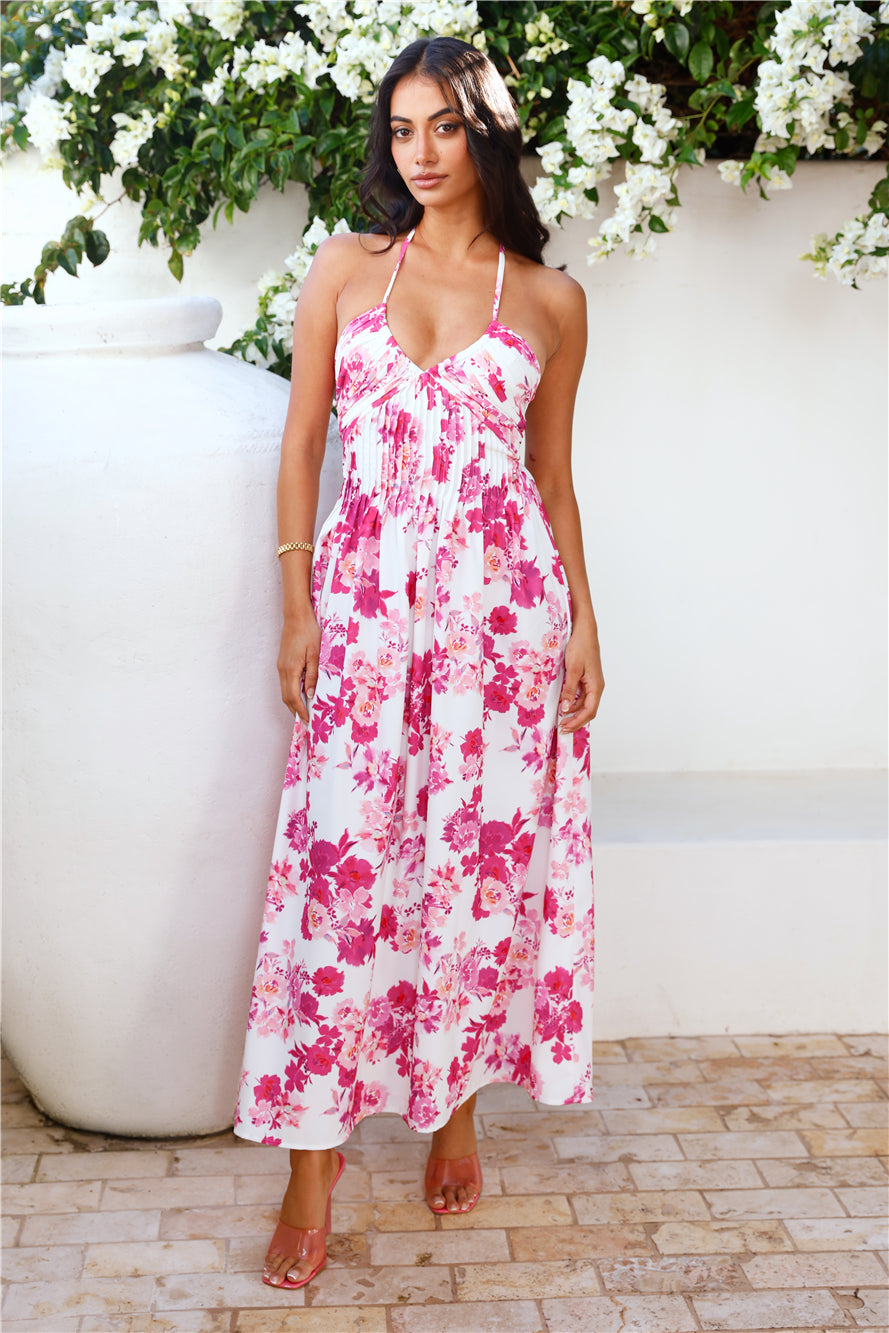 Lily Lane Halter Maxi Dress Pink
