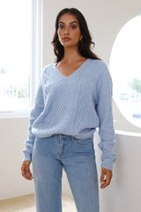 Hot Coco Long Sleeve Knit Blue