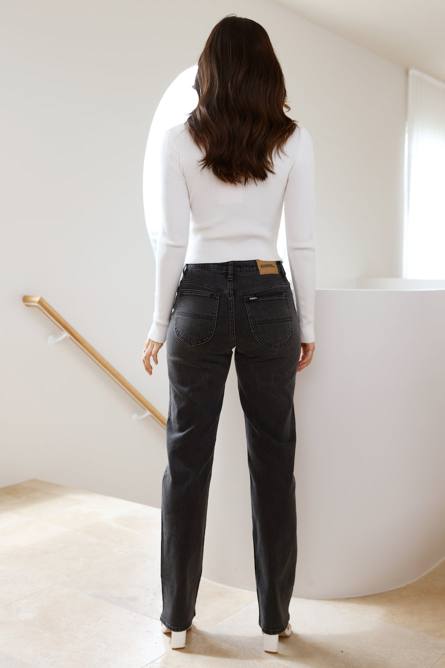 Cooler Turn Ribbed Top White