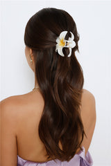 Island Girl Claw Clip Frangipani White