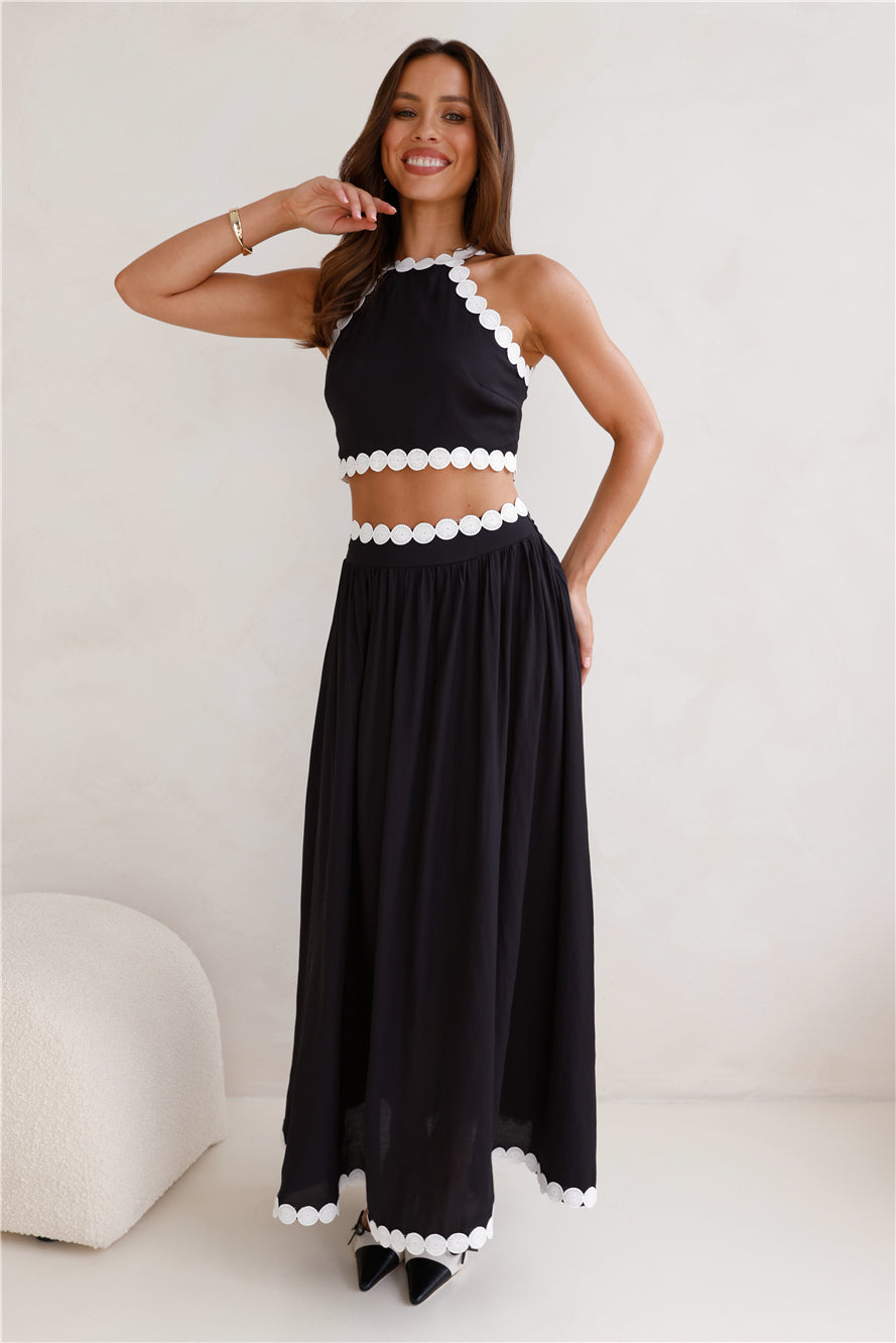 Linked Together Crop Top Black