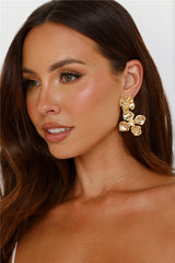 18k Gold Plated Unique Flower Earrings Gold
