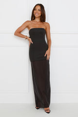Chloe Sheer Maxi Dress Black