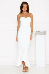 Luxe Reverie Strapless Maxi Dress White