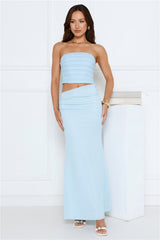 Babe Glow Strapless Maxi Dress Blue