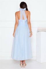 Fairytale Event Halter Maxi Dress Blue