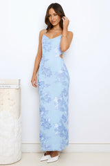 Iconic Instincts Mesh Maxi Dress Blue