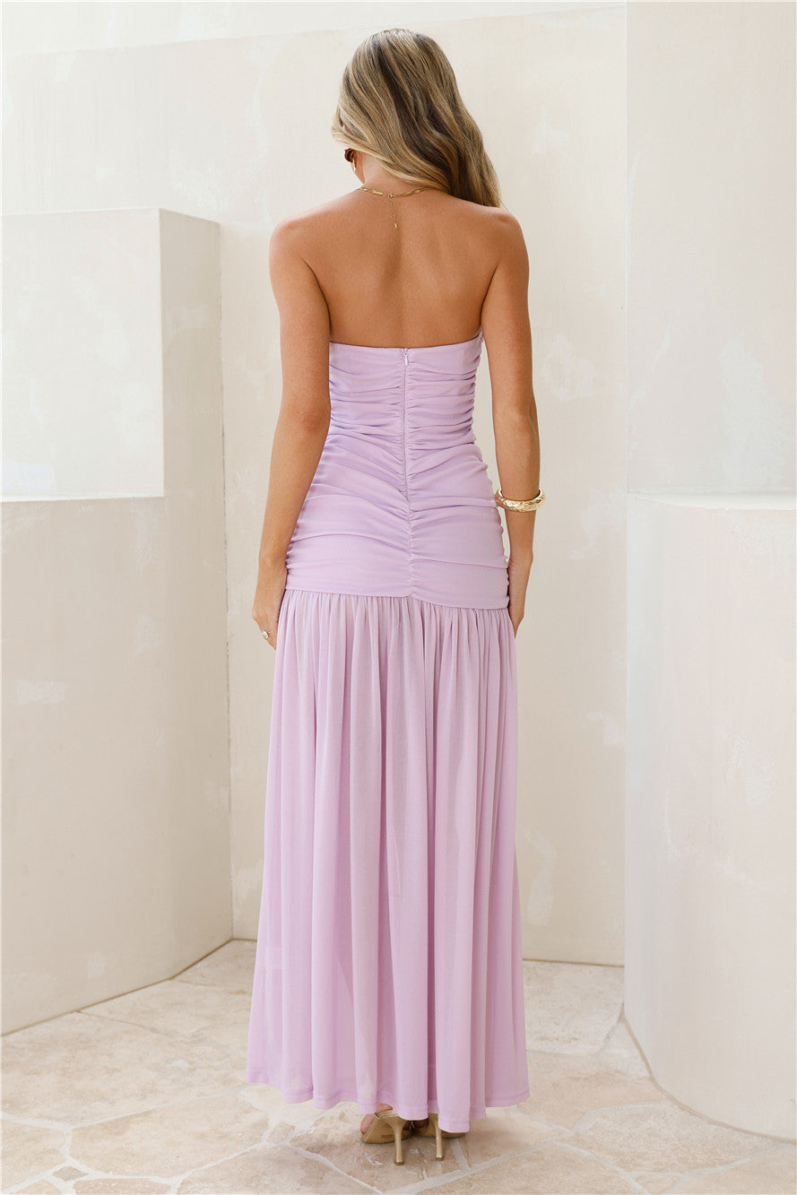 In Bloom Strapless Maxi Dress Lilac