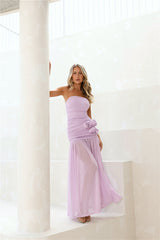 In Bloom Strapless Maxi Dress Lilac