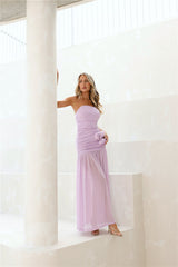 In Bloom Strapless Maxi Dress Lilac