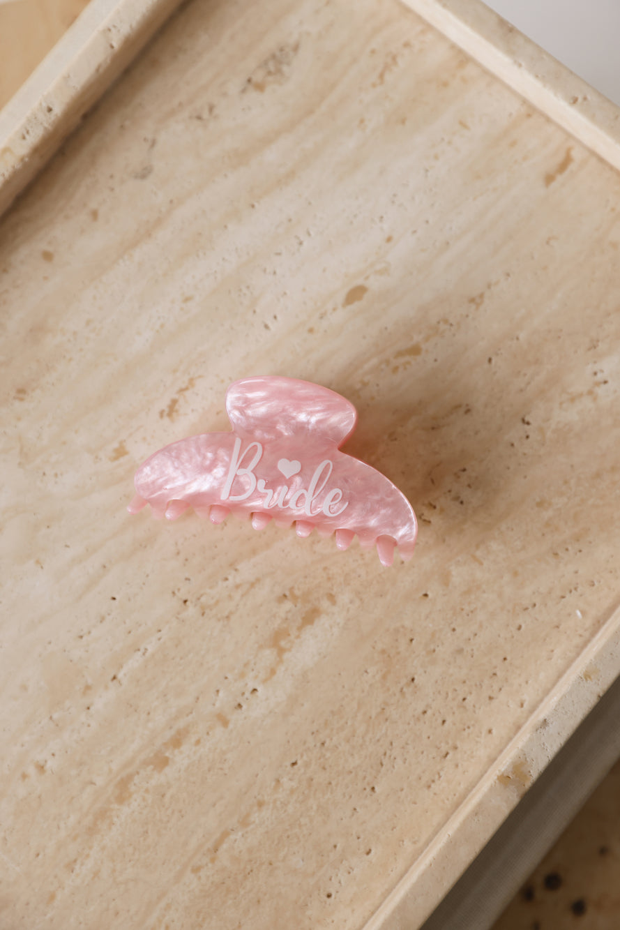 For The Bride Claw Clip Pink
