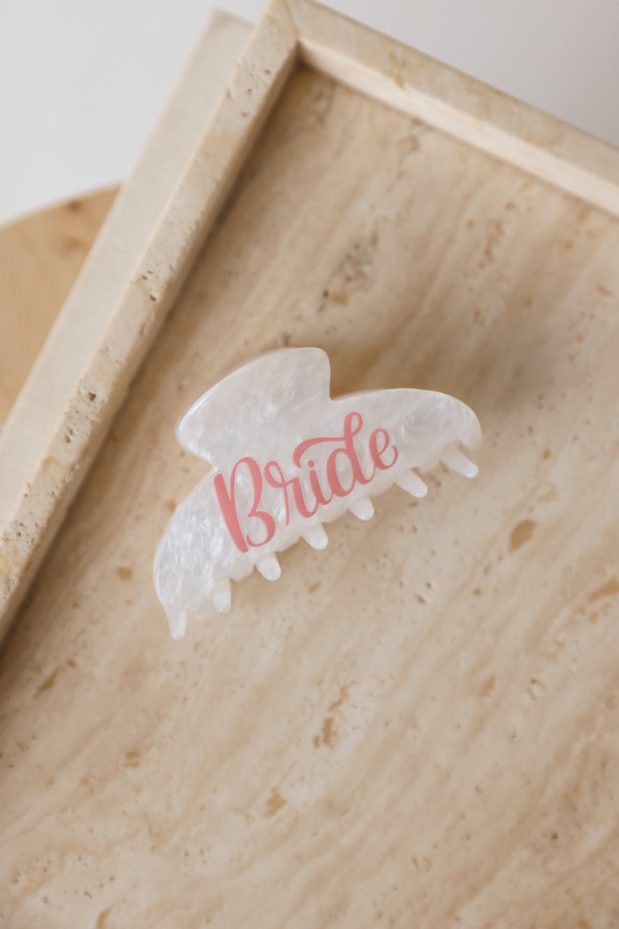 For The Bride Claw Clip White