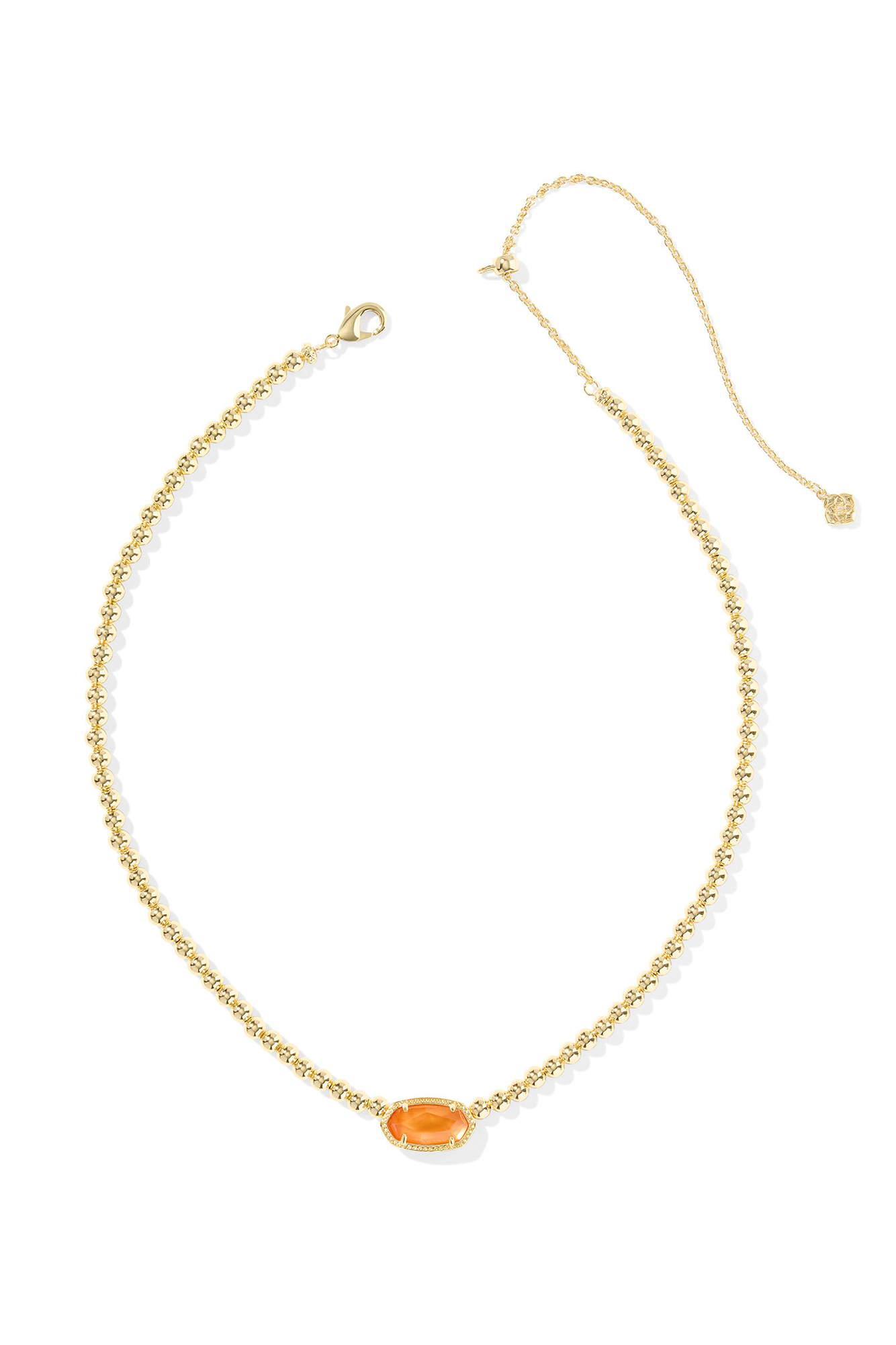 Elisa Gold Beaded Necklace Papaya