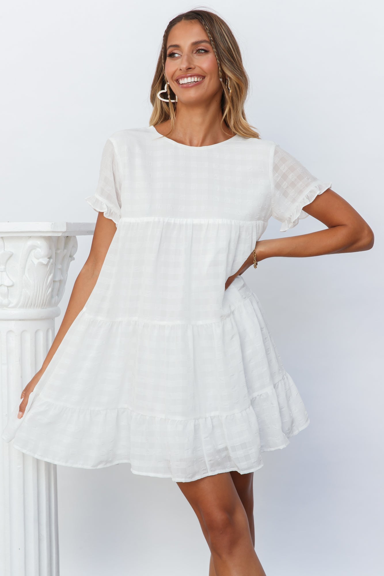 HELLO MOLLY We Need Space Dress White