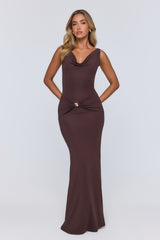 Late Night Energy Maxi Dress Brown