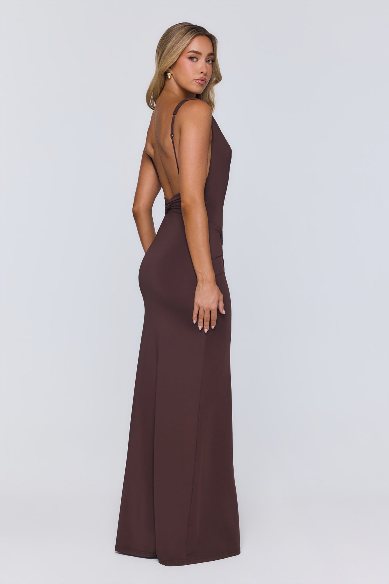 Late Night Energy Maxi Dress Brown