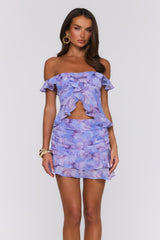 Into The Floral Off Shoulder Top Lilac
