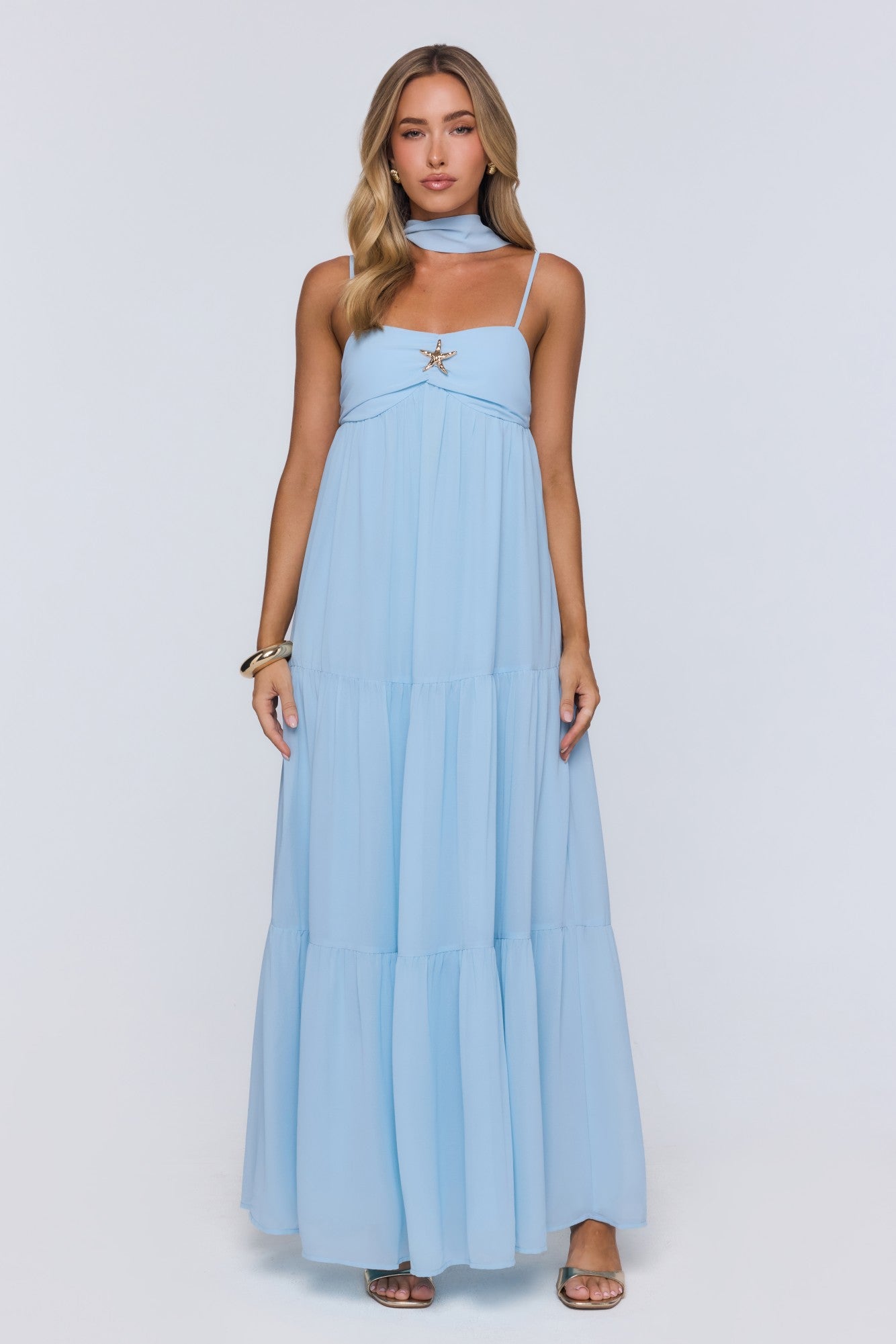 Flowing Sea Maxi Dress Blue