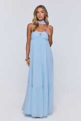 Flowing Sea Maxi Dress Blue