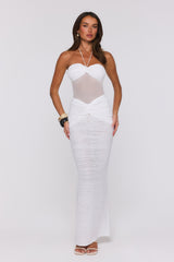 Blanco Halter Midi Dress White