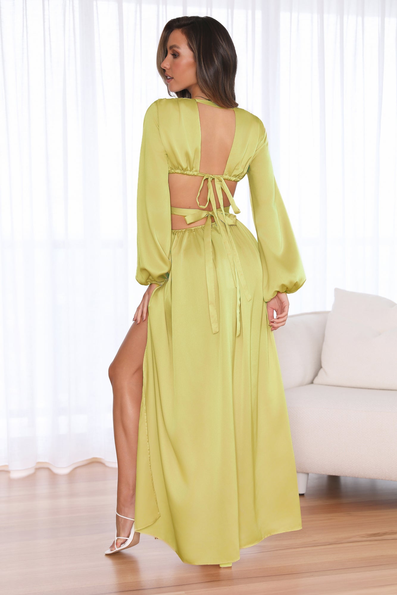 Fashion Girlie Maxi Dress Lime