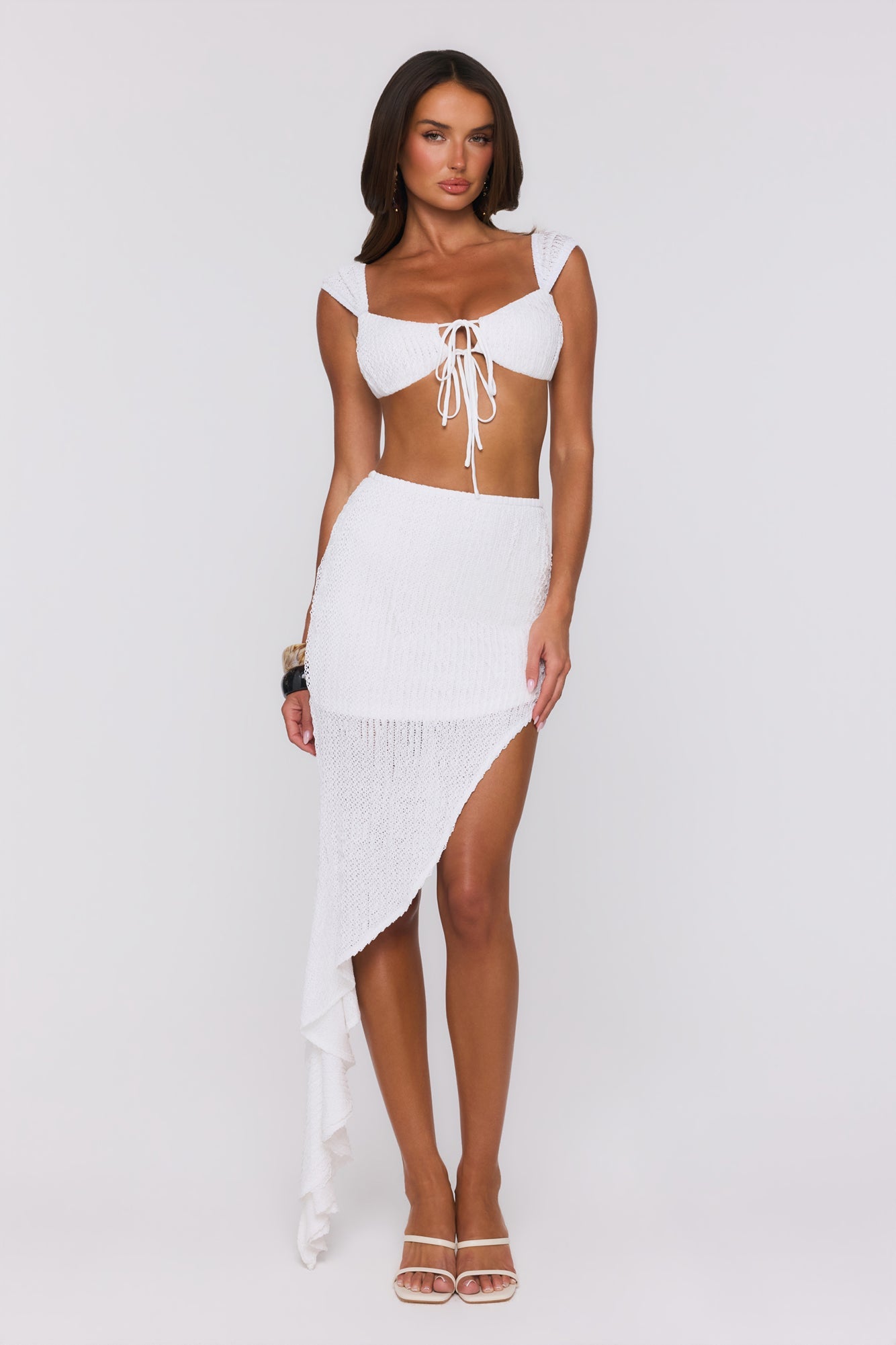 Blanco Knit Crop Top White
