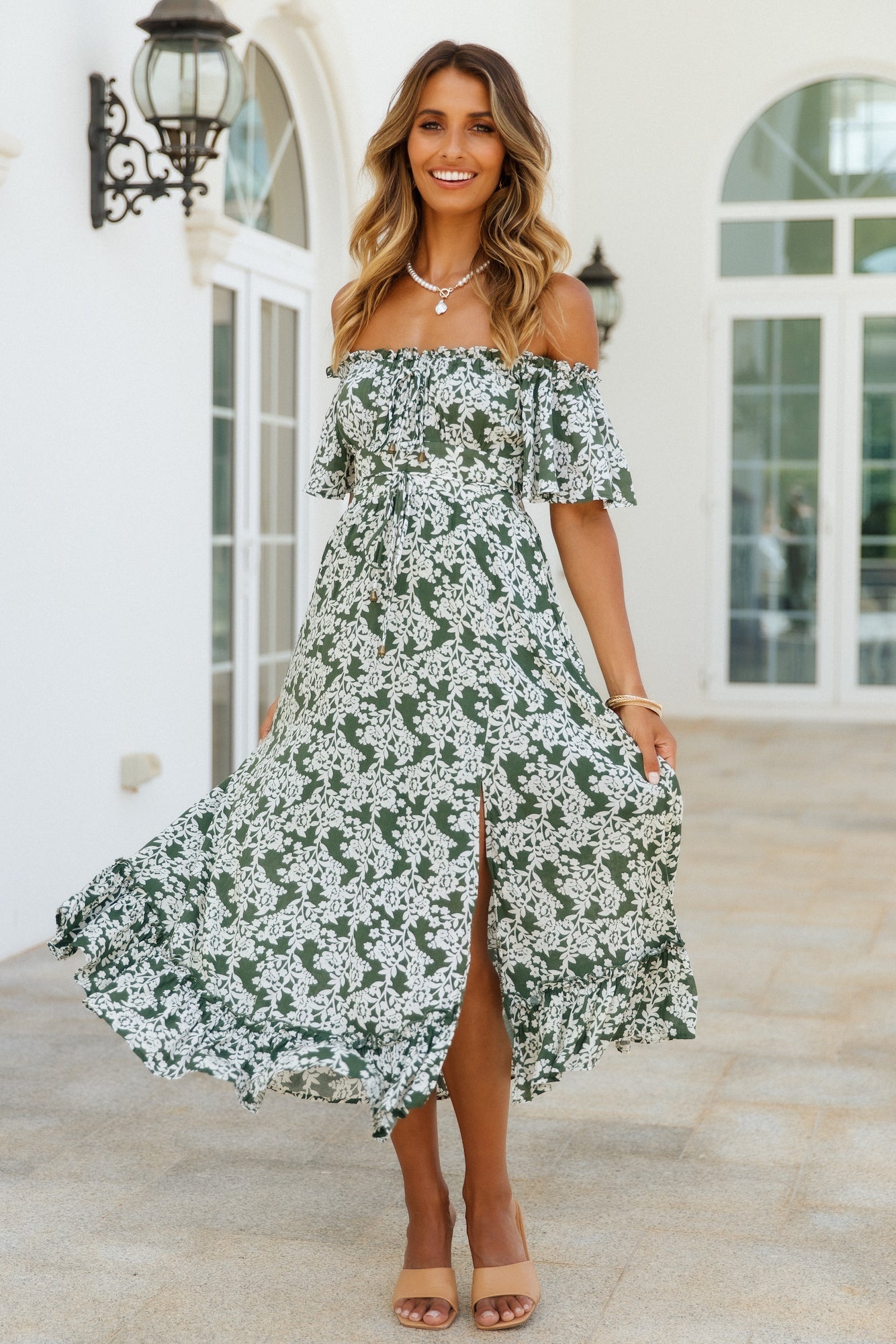 Boho Muse Midi Dress Olive