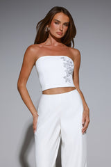 Luxe Life Vibes Strapless Top White