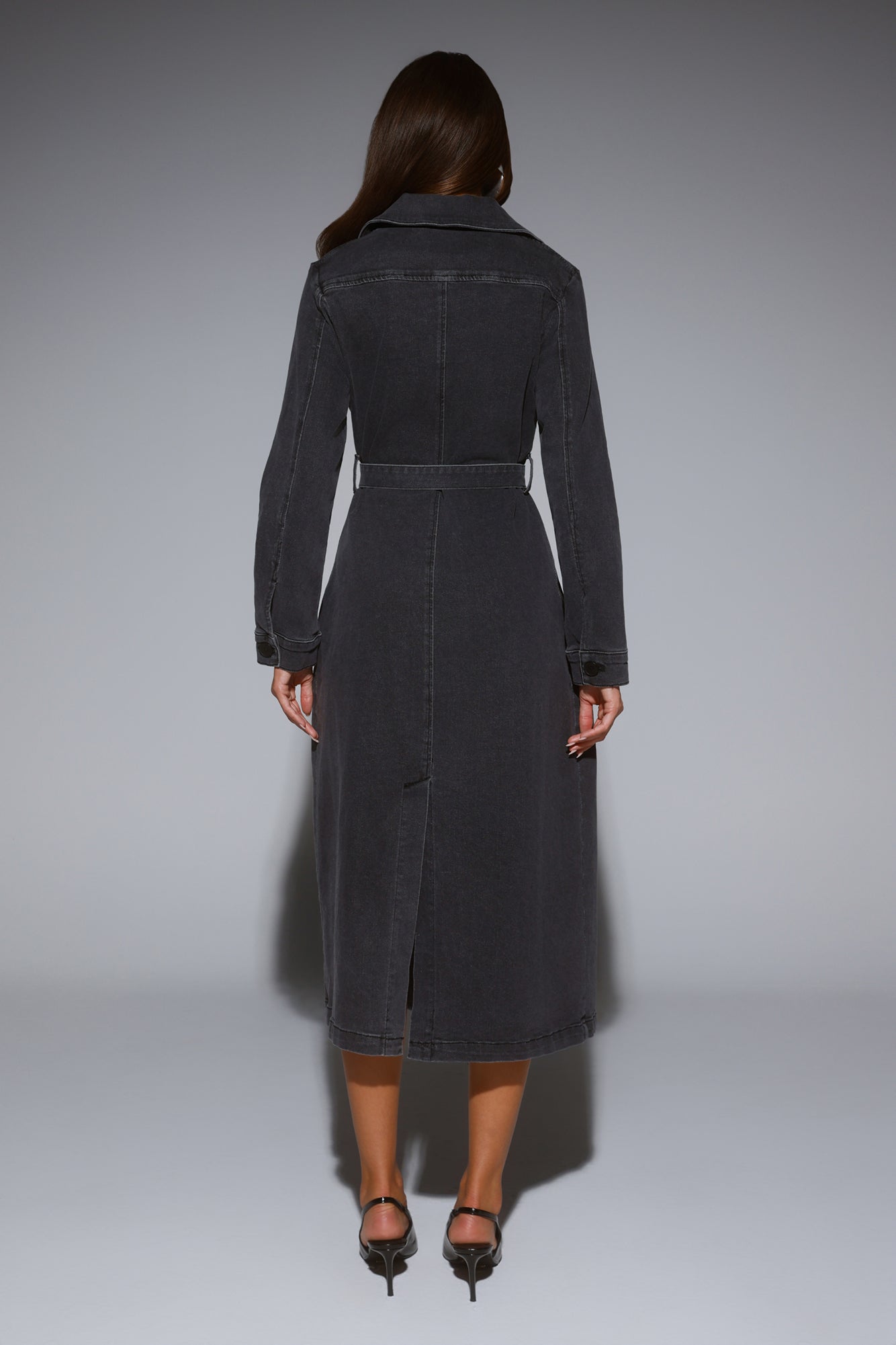 DNM Denim Trench Coat Charcoal