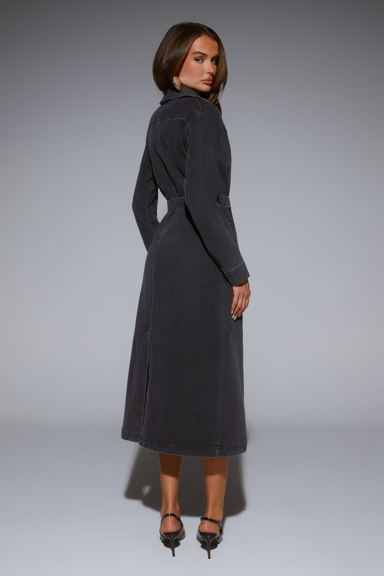 DNM Denim Trench Coat Charcoal