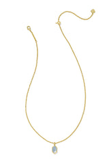 Hallie Gold Short Pendant Necklace Sky Blue Mother Of Pearl