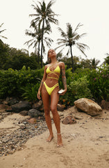 HELLO MOLLY Nocturnal Soul Swim Top Lemon
