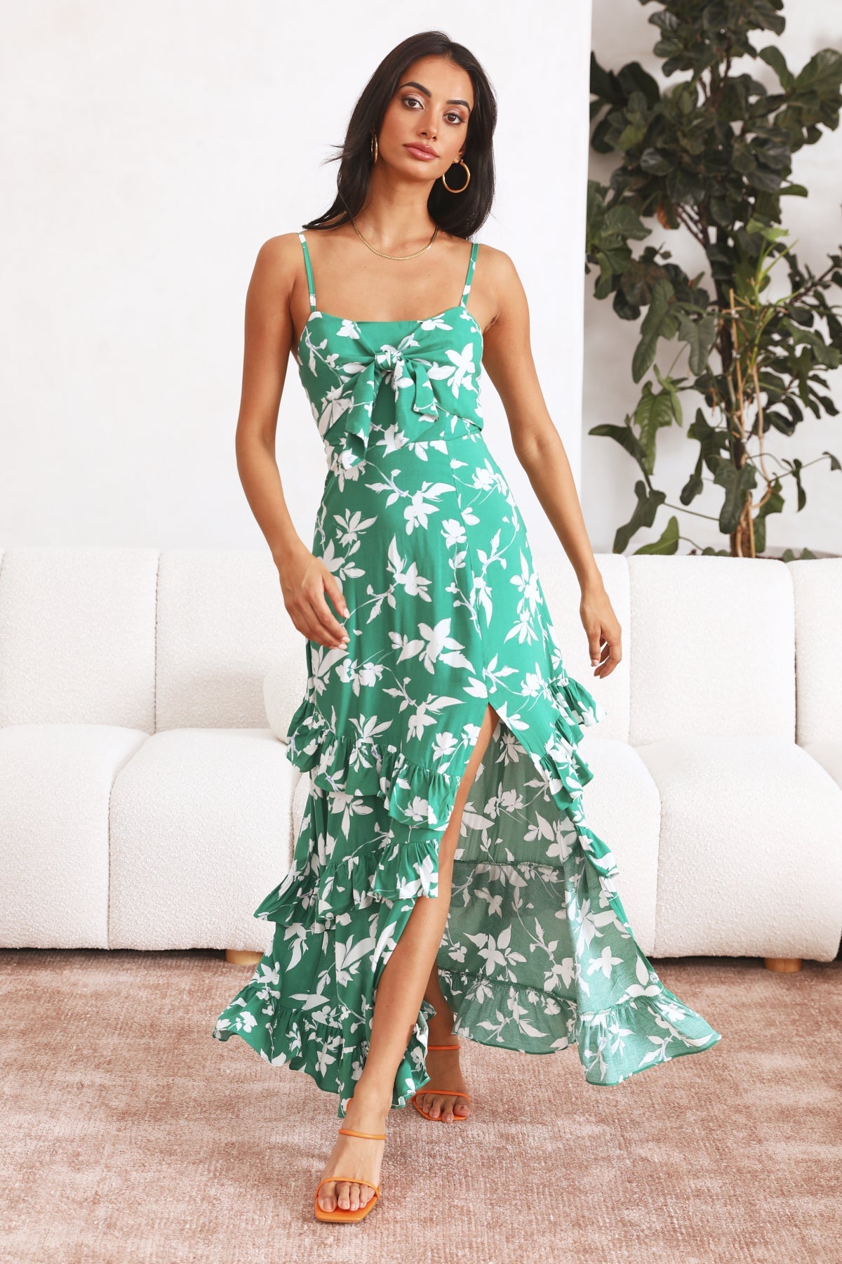 Carefree Times Maxi Dress Green