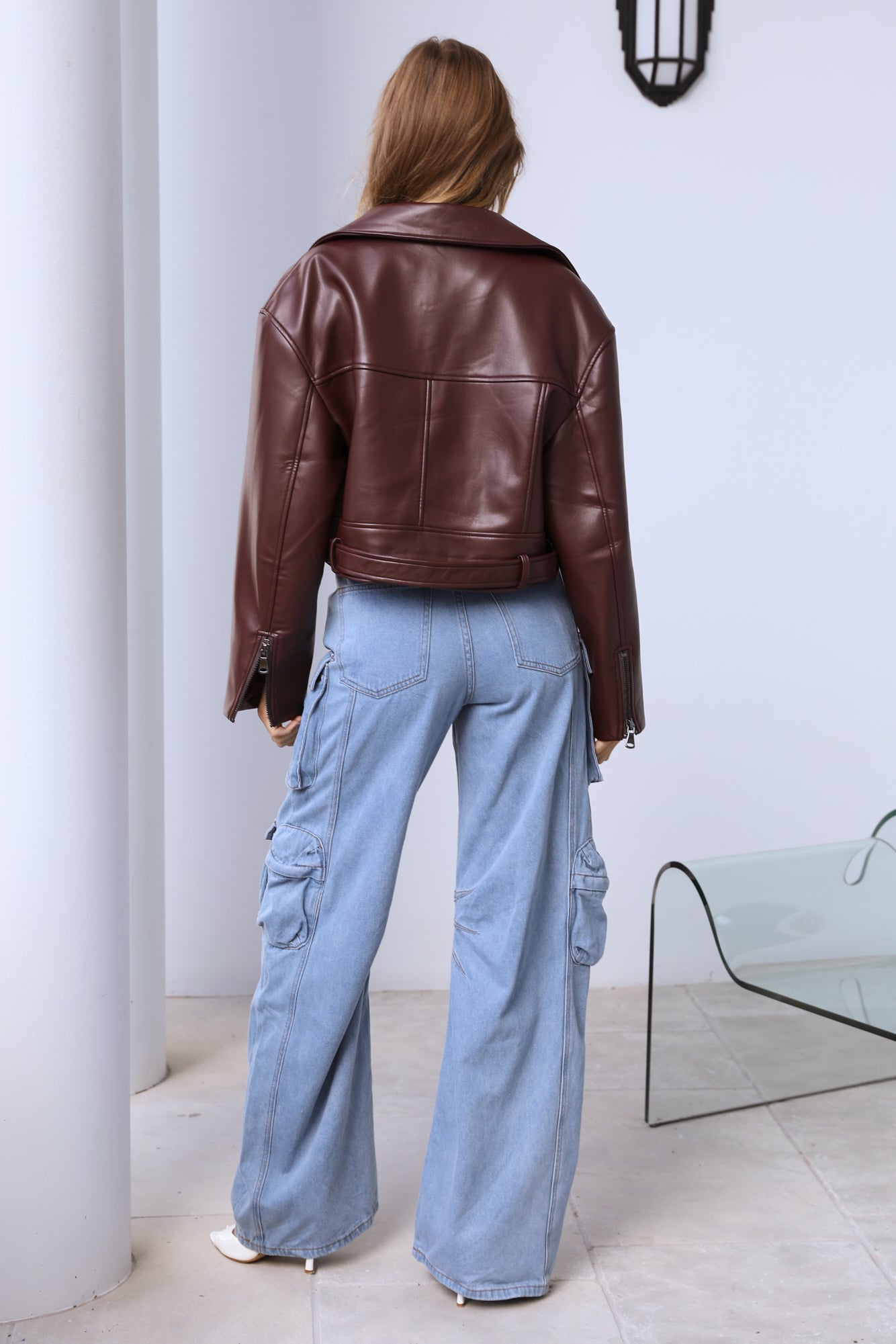 LIONESS Staten Island Jacket Faux Leather Mulberry