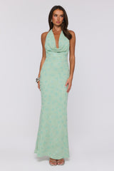 Bling It Babe Halter Maxi Dress Sage