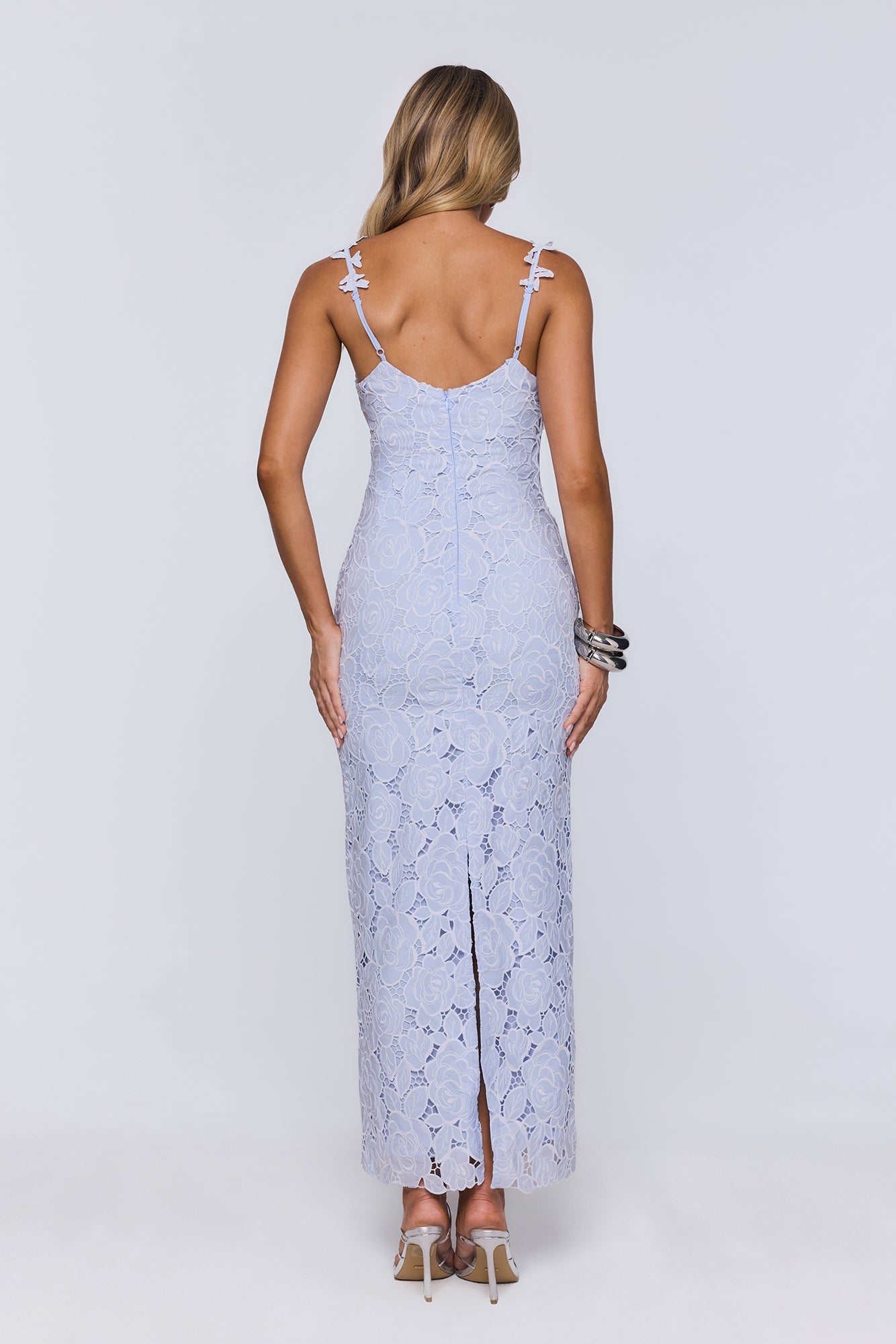 Daydreaming Light Embroidered Maxi Dress Blue