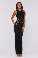 Nightfall Muse Knit Maxi Dress Black