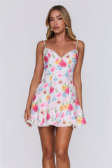 Kiss The Florals Mini Dress Pink