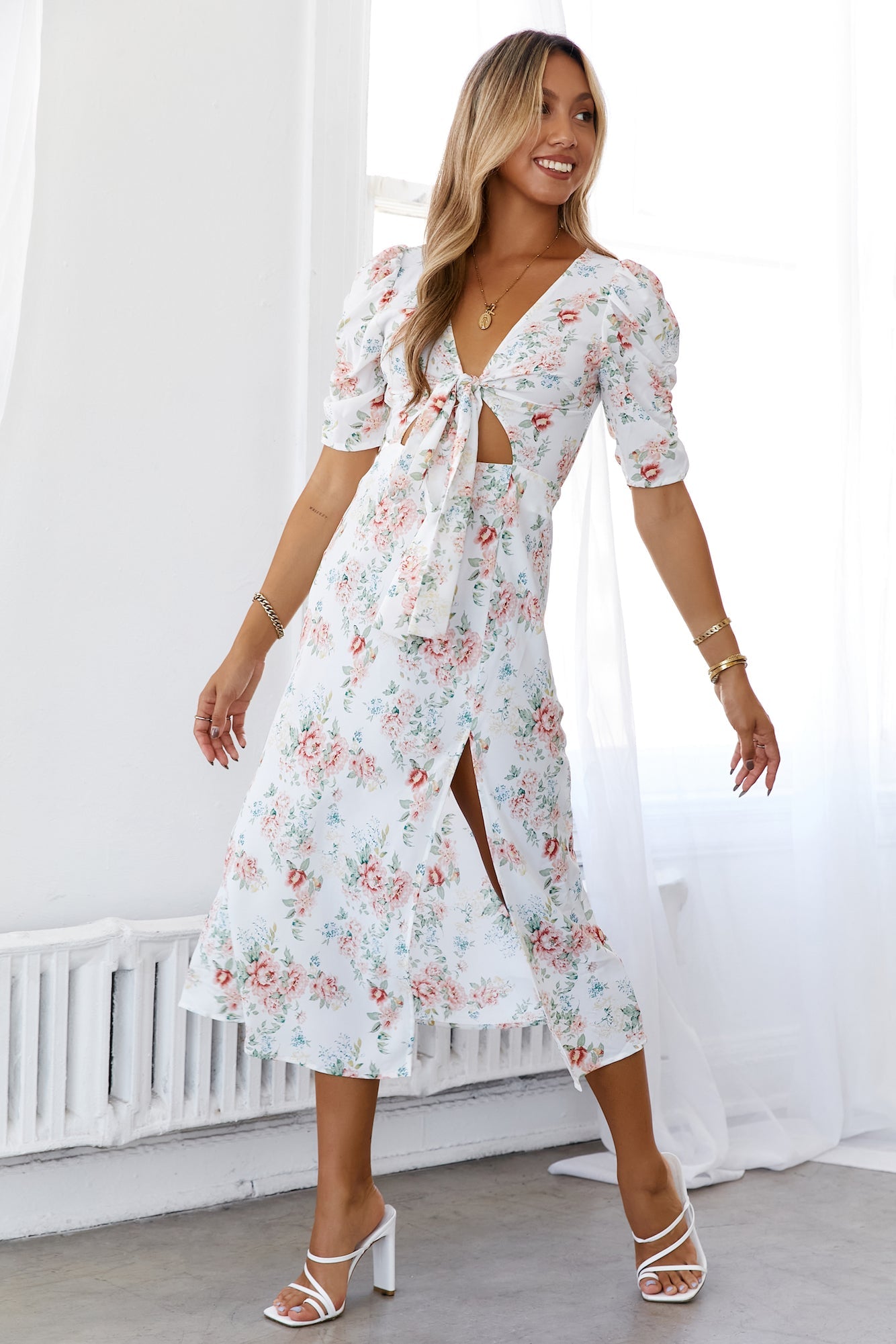 HELLO MOLLY New Day With You Midi Dress White