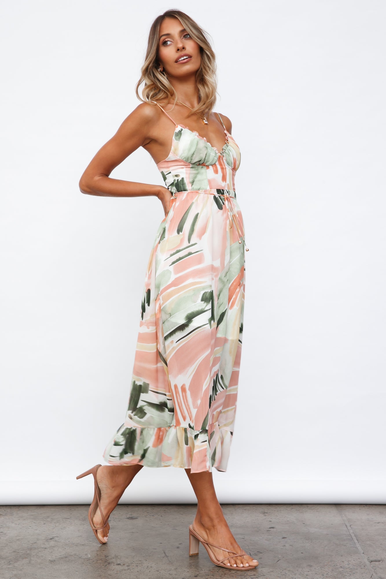 Begonia Bloom Maxi Dress Pink