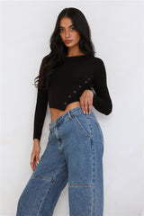 Gentle Rain Long Sleeve Top Black