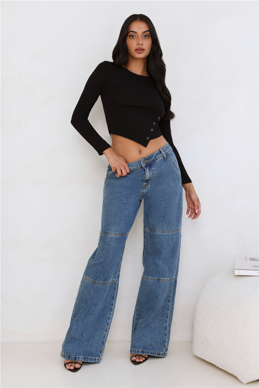 Gentle Rain Long Sleeve Top Black