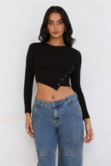 Gentle Rain Long Sleeve Top Black