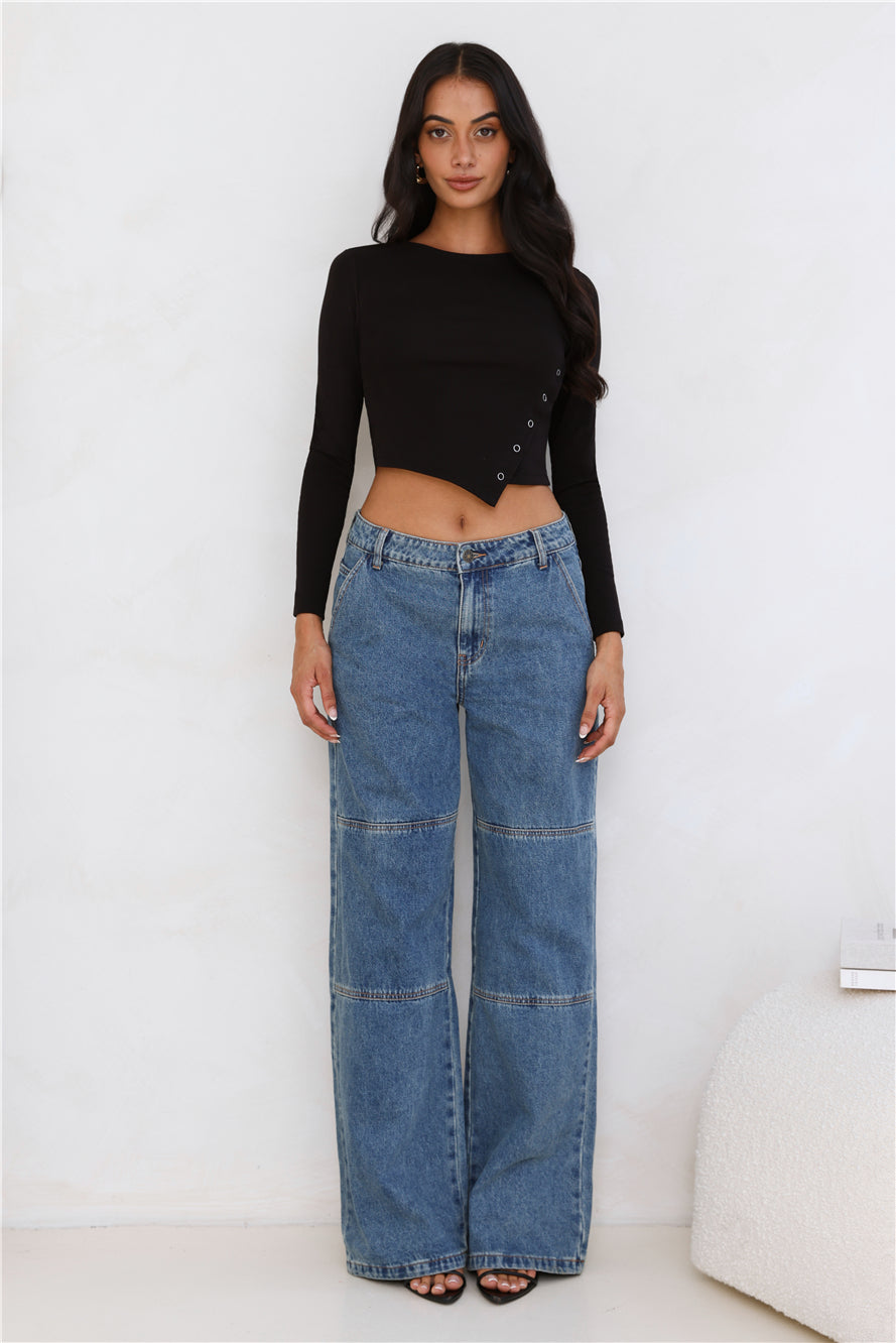Gentle Rain Long Sleeve Top Black