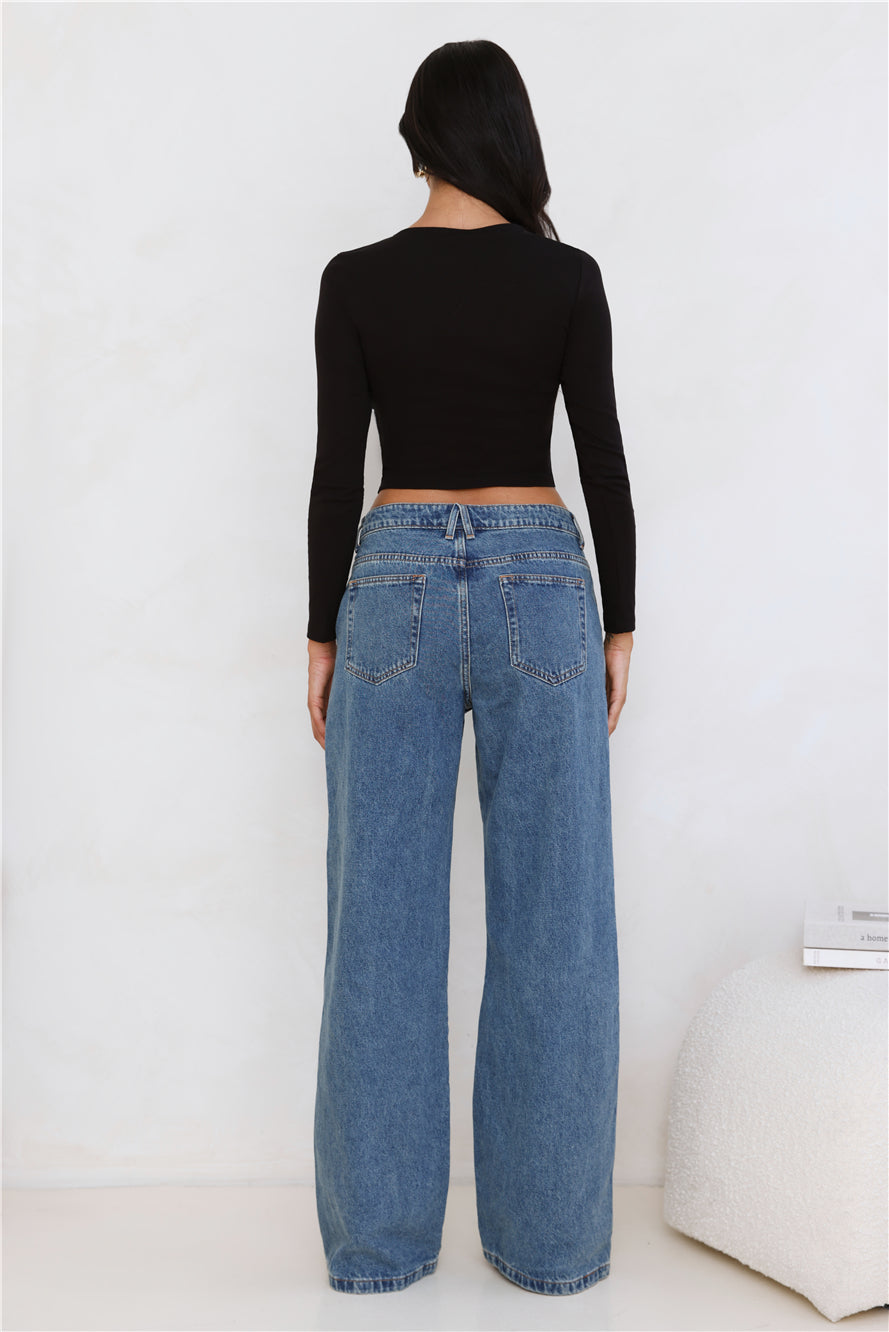 Gentle Rain Long Sleeve Top Black