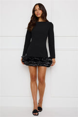 Belong With You Long Sleeve Playsuit Black